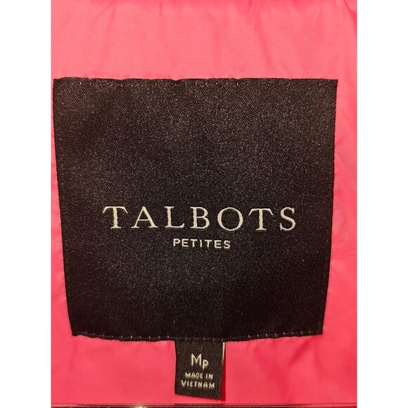 Talbots Quilted Puffer Vest M Pink With Zip Pockets & Front Closure - Picture 3 of 10